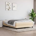 vidaXL Cadre de lit Crème 140 x 200 cm Tissu