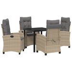 vidaXL Ensemble de salle à manger de jardin 5 pièces avec coussins en poly rotin beige.