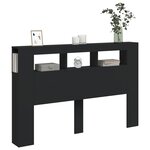 vidaXL Tête de lit à LED noir 160x18 5x103 5 cm bois d'ingénierie