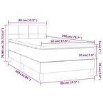 vidaXL Sommier à lattes de lit avec matelas et LED Noir 80x200 cm
