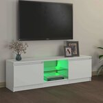 vidaXL Meuble TV avec lumières LED Blanc 120x30x36 cm