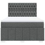 vidaXL Sommier à lattes de lit avec matelas Gris foncé 140x190cm Tissu