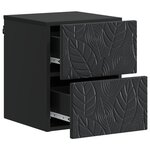 vidaXL Cabinet de chevet mural 2 Pièces Noir 34 5 x 33 x 40 cm