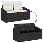 vidaXL Ensemble de 6 Canapés de Jardin avec Coussins en Rotin Noir