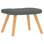 vidaXL Chaise de relaxation avec tabouret Gris foncé Tissu