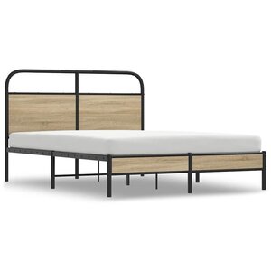 vidaXL Cadre de lit sans matelas 120x200 cm chêne fumé bois ingénierie