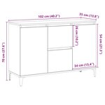 vidaXL Buffet chêne artisanal 102x35x70 cm bois d'ingénierie