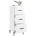 vidaXL Buffet Blanc brillant 34 5x34x90 cm Bois d'ingénierie