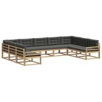 vidaXL Ensemble de canapés d'extérieur 9 pc Blanc et anthracite
