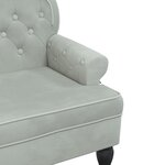 vidaXL Banc avec dossier gris clair 119 5x64 5x75 cm velours