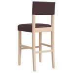 vidaXL Chaises de bar lot de 2 bois massif d'hévéa et similicuir