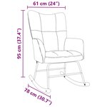 vidaXL Chaise à bascule Marron Tissu