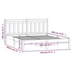 vidaXL Cadre de lit sans matelas noir bois massif 140x190 cm