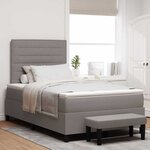 vidaXL Lit à ressorts avec tête de lit Taupe 120 x 190 cm tissu