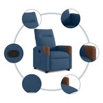 vidaXL Fauteuil inclinable Bleu Tissu