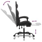 vidaXL Chaise de jeu avec repose-pied Noir et gris Similicuir