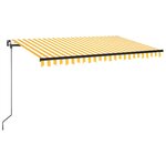 vidaXL Auvent manuel rétractable 450x350 cm Jaune et blanc
