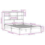 vidaXL Lit bibliothèque sans matelas blanc 140x190 cm bois pin massif