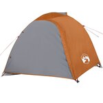 vidaXL Tente de camping à dôme 4 personnes gris et orange imperméable
