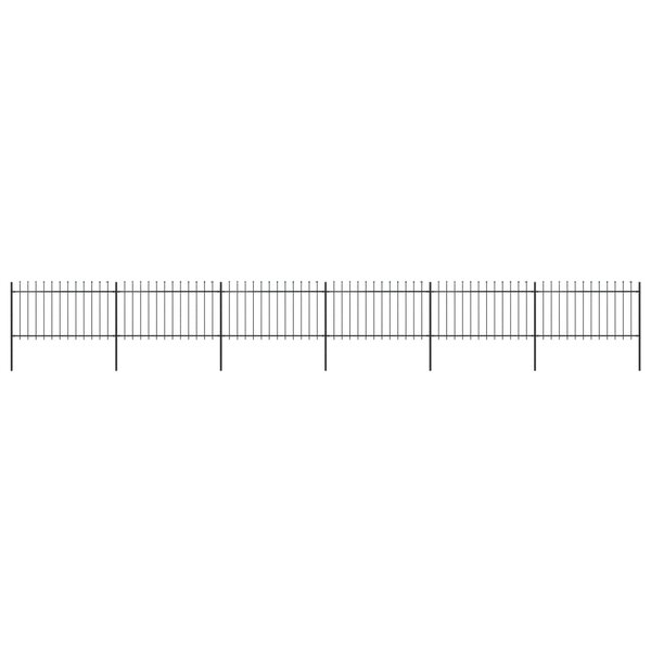 vidaXL Clôture de jardin avec dessus en lance Acier 10 2 x 1 m Noir