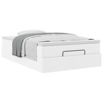 VidaXL Cadre de lit ottoman avec matelas blanc 120x200 cm similicuir