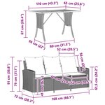 vidaXL Canapé de jardin 3 places coussins table beige résine tressée