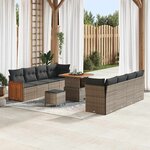 vidaXL Ensemble de canapé de jardin 11 Pièces Gris 80 x 80 x 71 cm