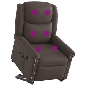 vidaXL Fauteuil inclinable massage électrique marron brillant