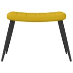 vidaXL Chaise de relaxation avec tabouret Jaune moutarde Velours
