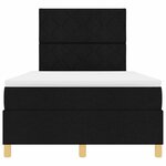 vidaXL Lit avec sommier et matelas noir 120x200 cm tissu