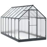 vidaXL Serre de jardin avec porte Anthracite 183 5 x 363 5 x 207 cm
