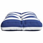 vidaXL Coussin de palette rayures bleues et blanches 50x40x12 cm tissu