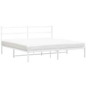 vidaXL Cadre de lit métal sans matelas et tête de lit blanc 180x200 cm
