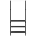 vidaXL Portant à vêtements avec étagères Chêne noir 77 x 30 x 171 cm