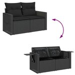 vidaXL Salon de jardin 6 Pièces avec coussins noir résine tressée