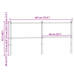 vidaXL Tête de lit chêne marron 180 cm bois d'ingénierie et acier