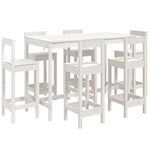 vidaXL Ensemble de bar de jardin 7 Pièces blanc bois de pin massif