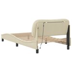 vidaXL Cadre de lit avec lumières LED crème 100x200 cm tissu
