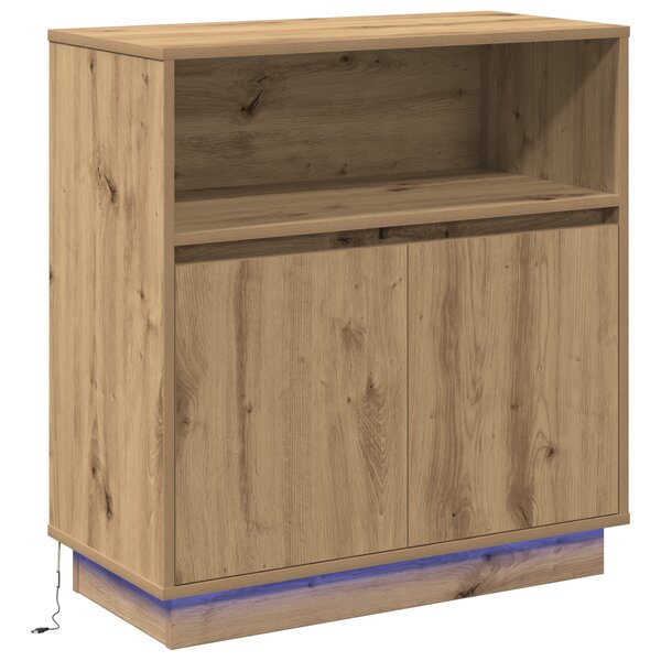 vidaXL Buffet avec LED Chêne Artisan 71x34 5x75 cm Bois d'ingénierie