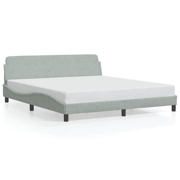 vidaXL Cadre de lit Dover gris clair 183x213 cm velours