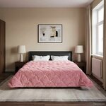 vidaXL Duvet complet toute l'année Matelassé Rose 200 x 200 cm