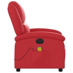 vidaXL Fauteuil de massage inclinable électrique rouge similicuir