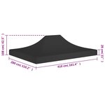 vidaXL Toit de tente de réception 4x3 m Noir 270 g/m²