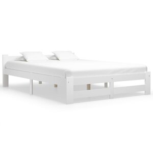 vidaXL Cadre de lit sans matelas blanc bois de pin massif 140x200 cm