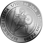Pièce de monnaie en Palladium 12 Dollars g 0.031 (1/1000 oz) Millésime 2026 ARES 1/1000 (PRÉCOMMANDE)