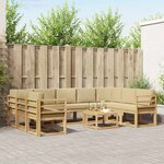 vidaXL Ensemble de canapés d'extérieur 10 pc Blanc et Beige Polyester