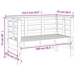 vidaXL Banc de jardin blanc 111 5x53x71 cm bois massif de pin