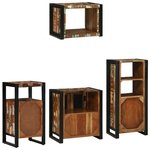 vidaXL Ensemble de mobilier de salle de bain avec étagère avec stockage avec porte 4 Pièces