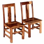 vidaXL Chaises à manger lot de 2 bois massif