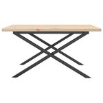 vidaXL Table basse cadre en X 90x90x45 5cm bois de pin massif et acier